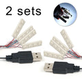 2 Sets 4 in 1 Led Light Set Building Block City 1X4 Street Ceiling Light Lamp Model Decoration USB House DIY Toys Fit