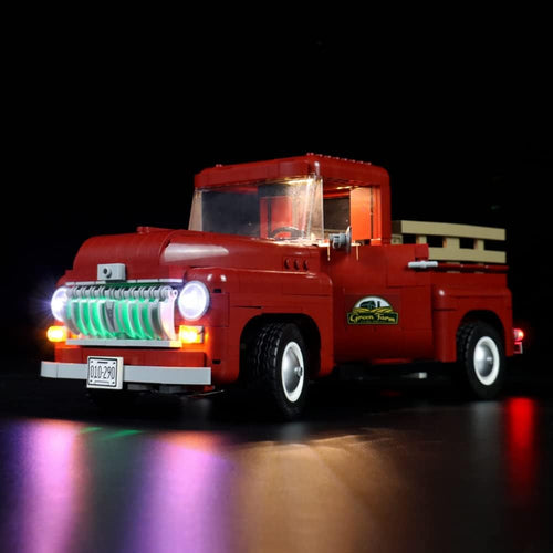 Colorful Led Lighting Kit for Lego Pickup Truck 10290 Light Kit for Lego Vintage 1950S Pickup Truck Light Set Compatible with Lego 10290 (NOT Included the Lego Sets)