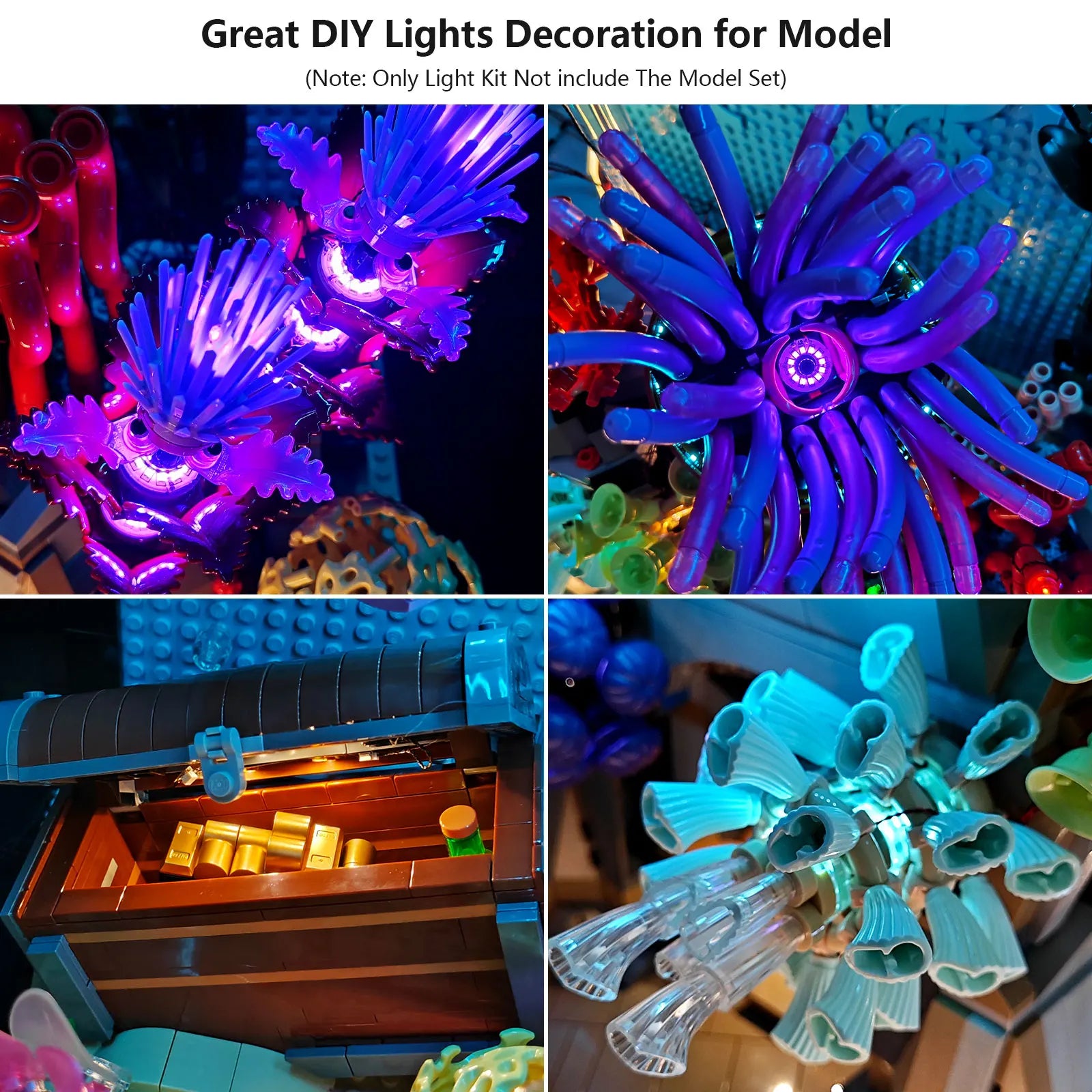 LYBMTWF LED Lighting Kit Compatible with Lego 10366 Tropical Aquarium，Diy Light Kit (NOT Include the Building Bricks)