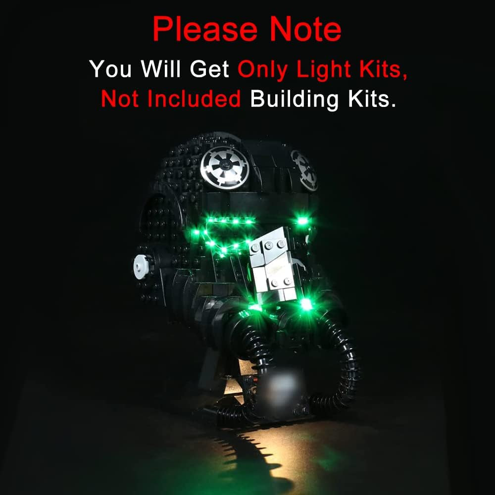 Led Lighting Kit for Lego Tie Fighter Pilot 75274 Light Kit for Lego Tie Fighter Helmet Light Set Compatible with Lego 75274 (NOT Included the Lego Sets)