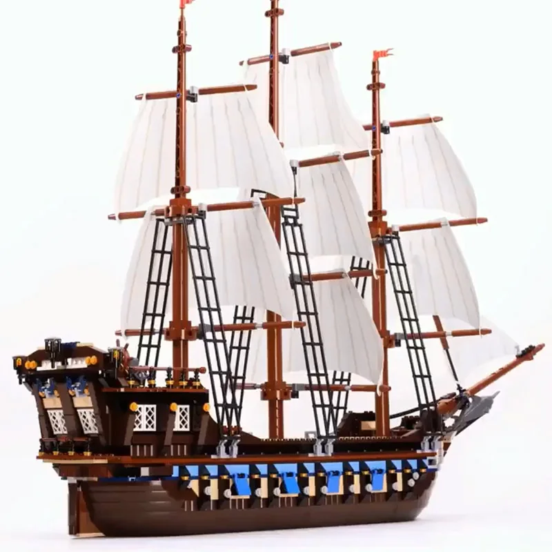 1664Pcs Pirates Ship Imperial Caribbean Building Blocks Set Flagship Model Compatible 10210 71042 Birthday Gifts for Kids Toys