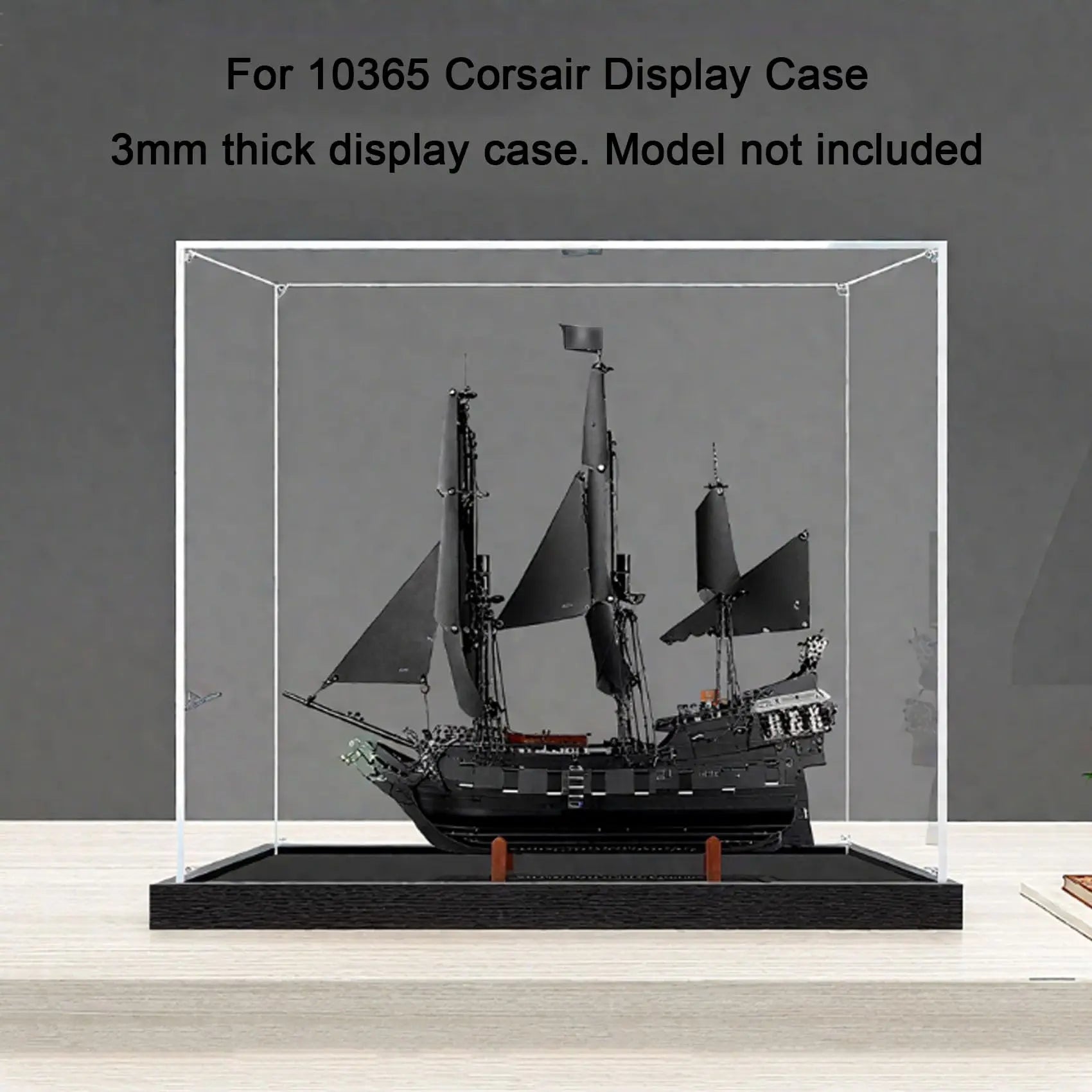 Acrylic Display Case for Lego 10365 Corsair Black Pearl Model, Transparent Dust-Proof Case,Display Box(Display Case Only)