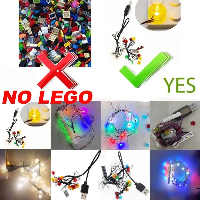 （No LEGO, Just Light）Usb Light for Lego 10278 Police Station Brick Building