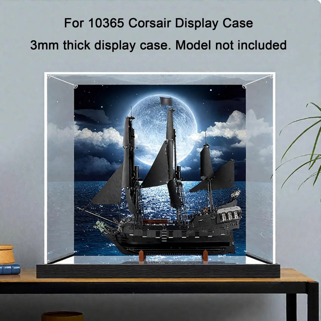 Acrylic Display Case for Lego 10365 Corsair Black Pearl Model, Transparent Dust-Proof Case,Display Box(Display Case Only)