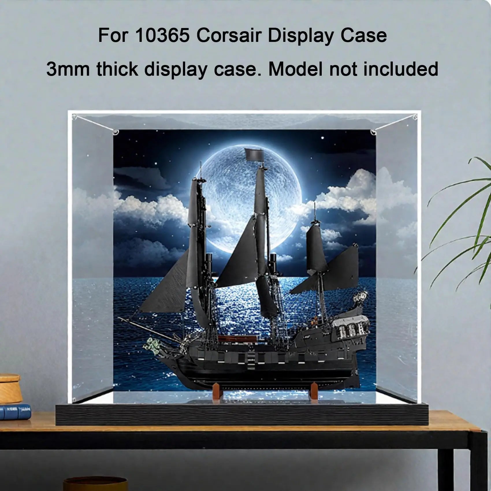Acrylic Display Case for Lego 10365 Corsair Black Pearl Model, Transparent Dust-Proof Case,Display Box(Display Case Only)