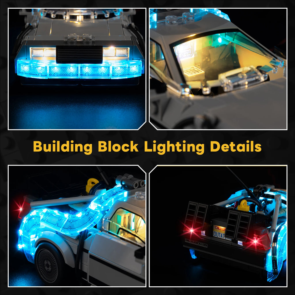 LED Light Kit Suitable for Lego Time Machine from Back 77256 Building Blocks Decorative Lamp Not Include Lego Building
