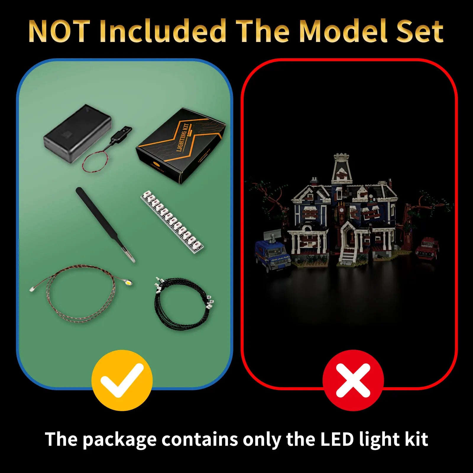 LYBMTWF LED Lighting Kit Compatible with Lego 11370 Stranger Things the Creel House (NOT Include the Building Bricks)