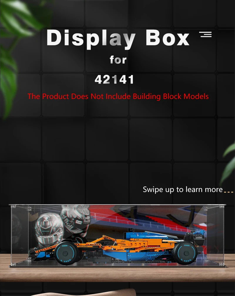 Acrylic Display Box for Lego 42141 Display Case Building Block Dustproof Clear Model Car Storage Box 70X30X20Cm