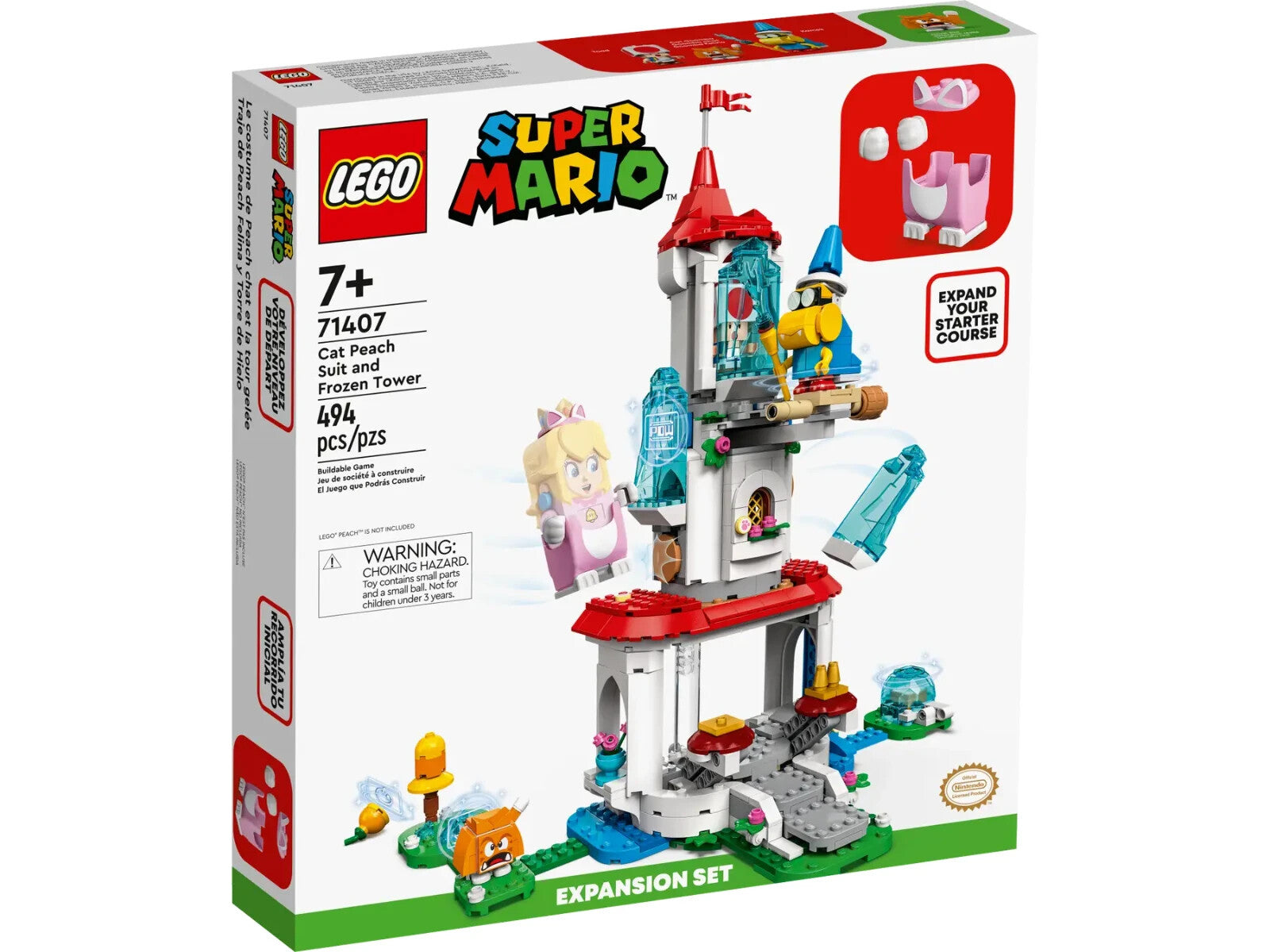 Lego Cat Peach Suit and Frozen Tower - Expansion Set 71407 Super Mario Set