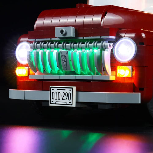 Colorful Led Lighting Kit for Lego Pickup Truck 10290 Light Kit for Lego Vintage 1950S Pickup Truck Light Set Compatible with Lego 10290 (NOT Included the Lego Sets)