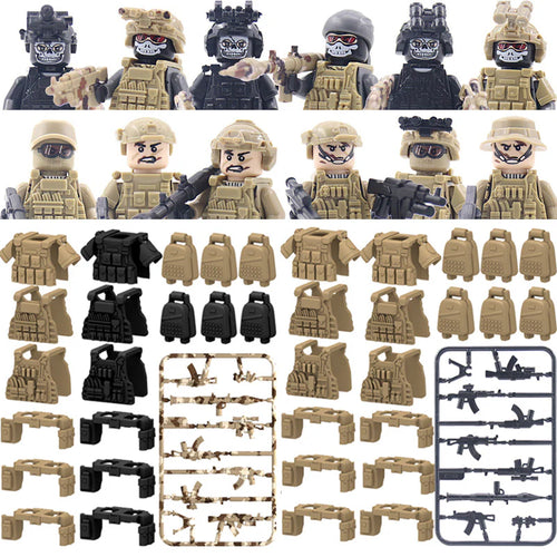 Ghost Commando Special Forces Building Blocks Army Soldier Figures Military Weapon Vest Bricks Accessories Children'S Toys