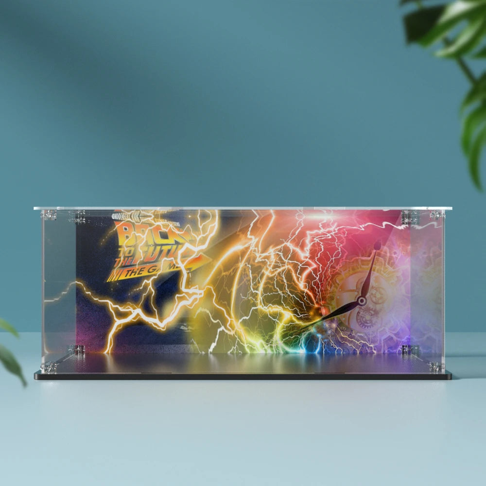 Acrylic Display Box for Lego 10300 Back to the Future Time Machine Dustproof Clear Display Case (Lego Set Not Included）