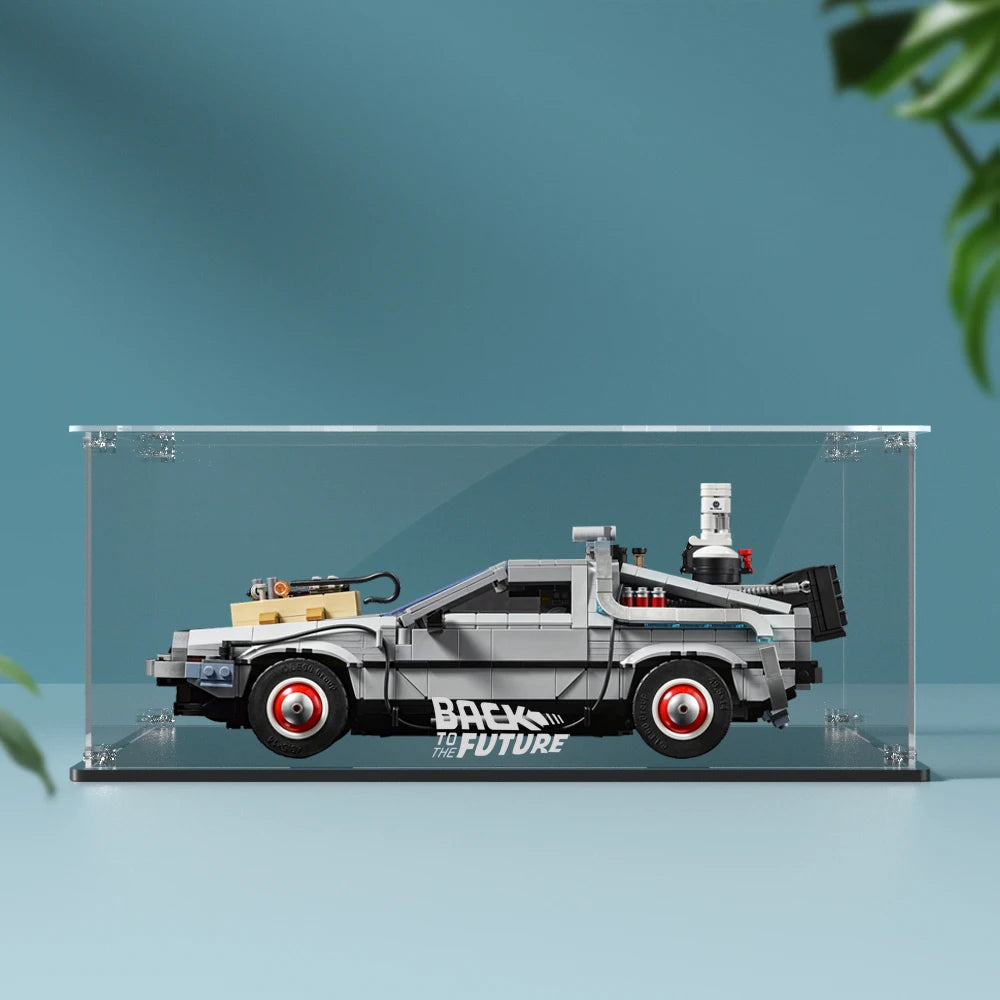 Acrylic Display Box for Lego 10300 Back to the Future Time Machine Dustproof Clear Display Case (Lego Set Not Included）