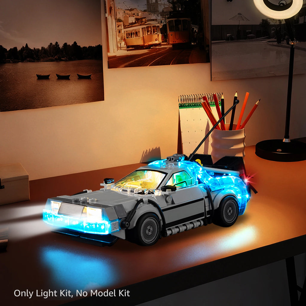 LED Light Kit Suitable for Lego Time Machine from Back 77256 Building Blocks Decorative Lamp Not Include Lego Building