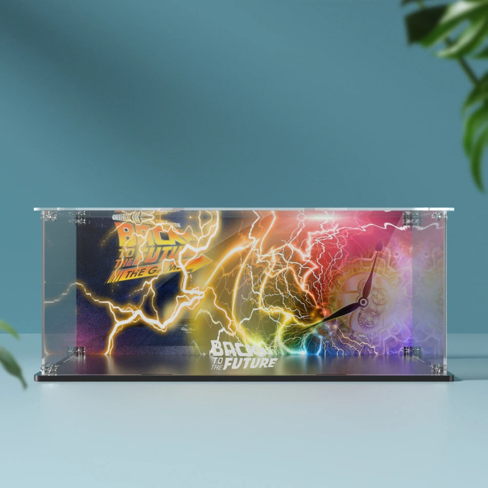Acrylic Display Box for Lego 10300 Back to the Future Time Machine Dustproof Clear Display Case (Lego Set Not Included）