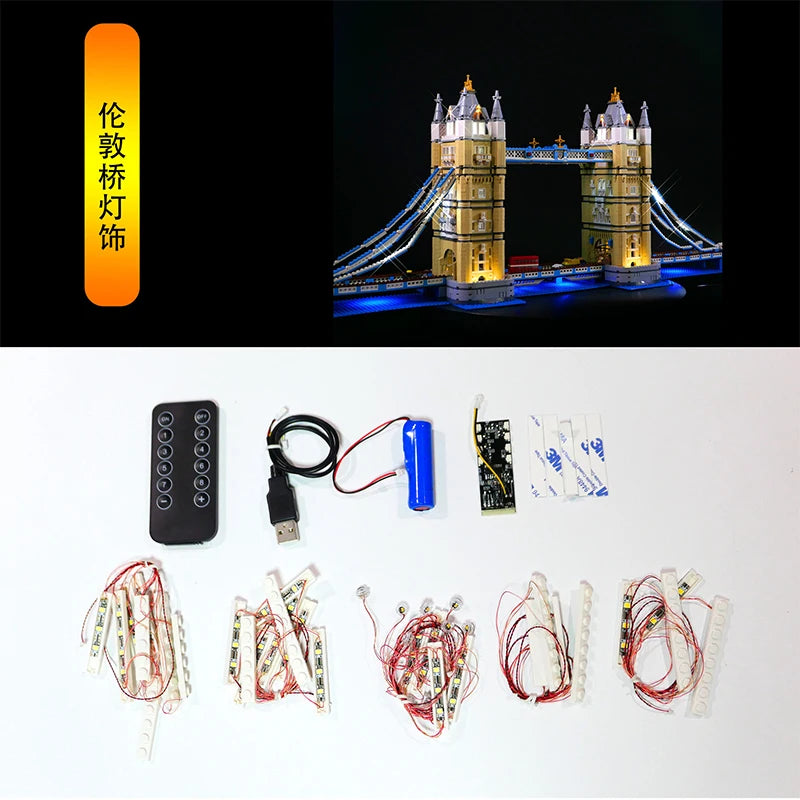 Diy LED Light Kit for LEGO 10214 Tower Bridge (Only LED Light,Without Blocks Model )